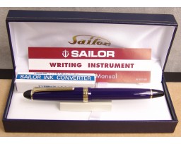 Sailor 1911 Standard Blue with Gold Trim Fountain Pen (Old Logo)