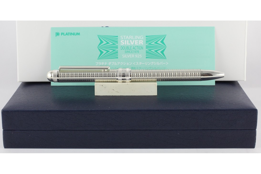 Platinum 3 in 1 Silver Plated Lattice Multi Function Pen