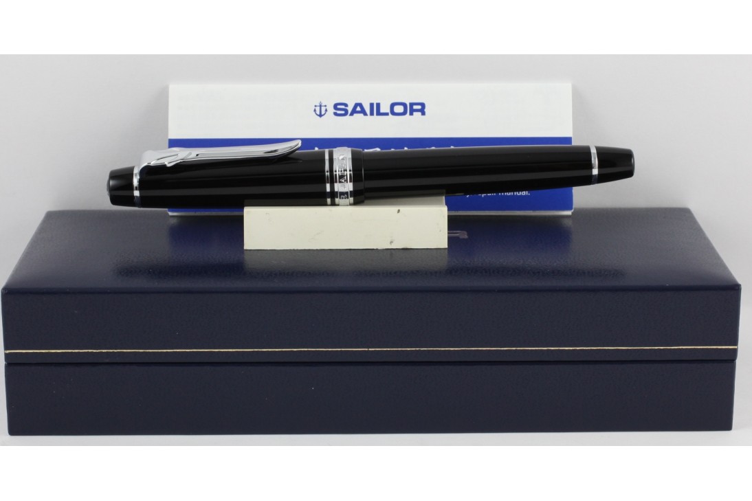 Sailor Sapporo II Black with Rhodium Trim Fountain Pen