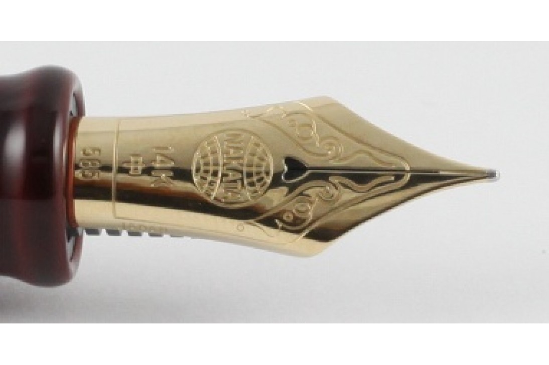 Nakaya Cigar Portable Tamesukashi Aka-Tame A Wind God and The Thunder God Fountain Pen