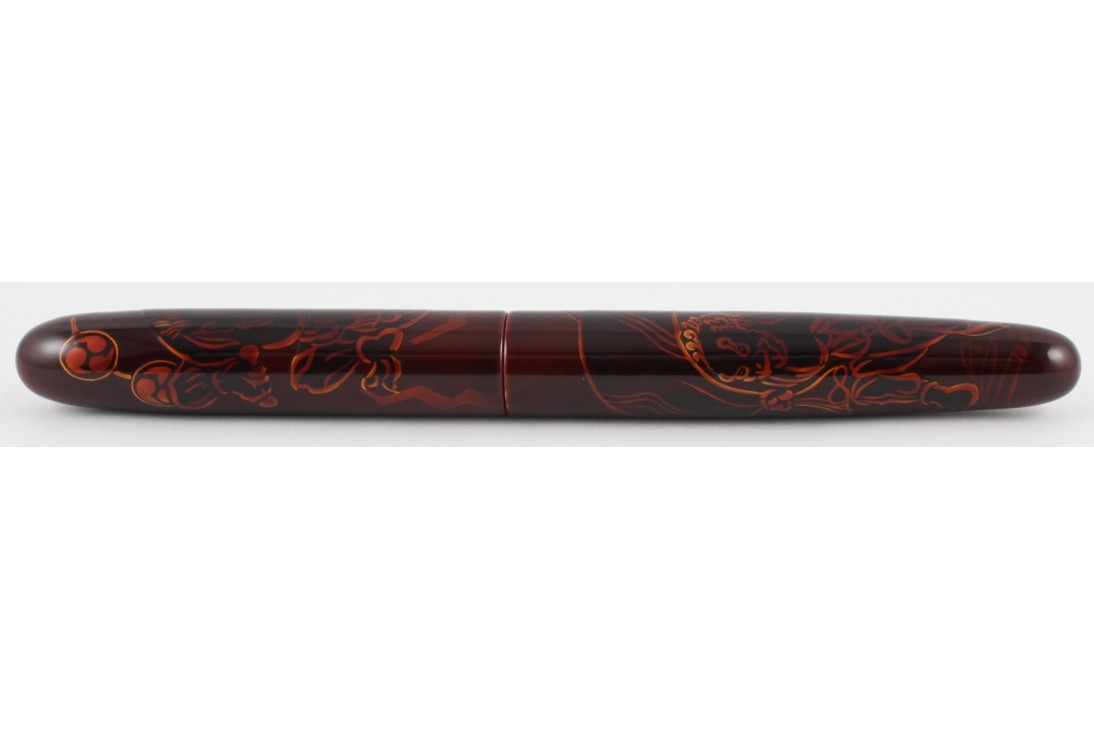 Nakaya Cigar Portable Tamesukashi Aka-Tame A Wind God and The Thunder God Fountain Pen