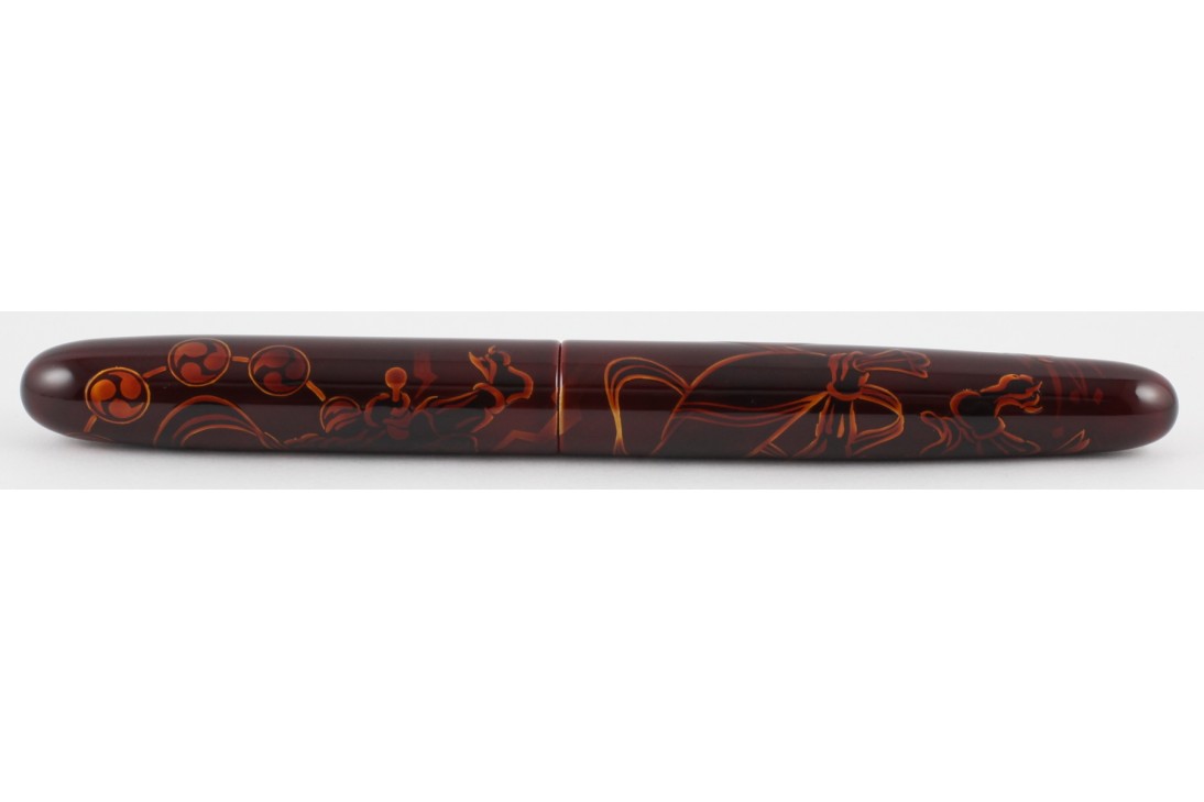 Nakaya Cigar Portable Tamesukashi Aka-Tame A Wind God and The Thunder God Fountain Pen