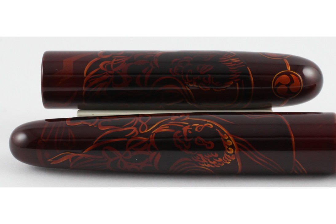 Nakaya Cigar Portable Tamesukashi Aka-Tame A Wind God and The Thunder God Fountain Pen