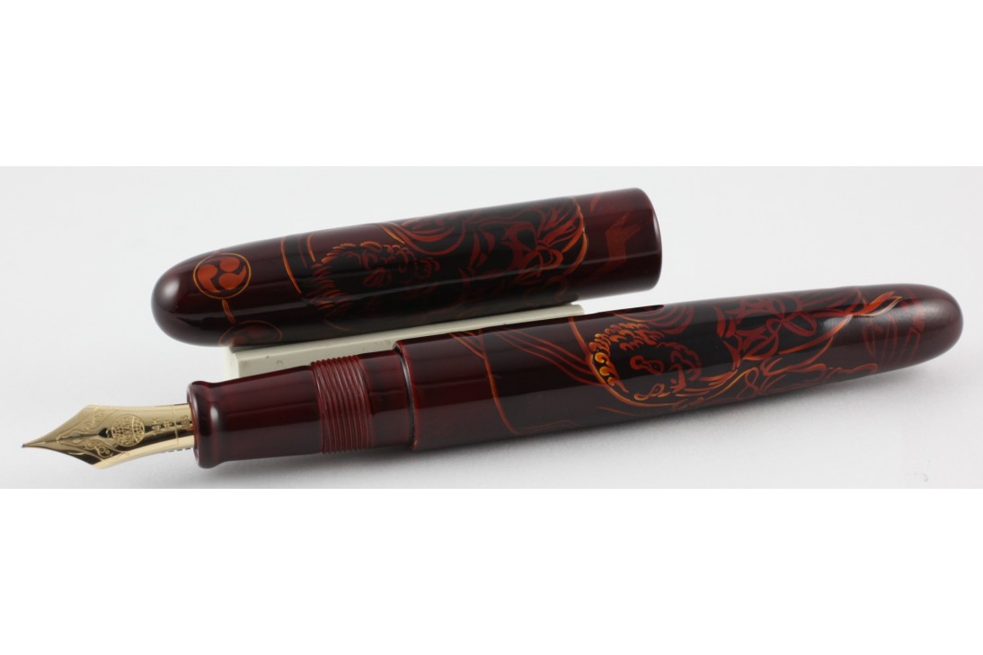 Nakaya Cigar Portable Tamesukashi Aka-Tame A Wind God and The Thunder God Fountain Pen
