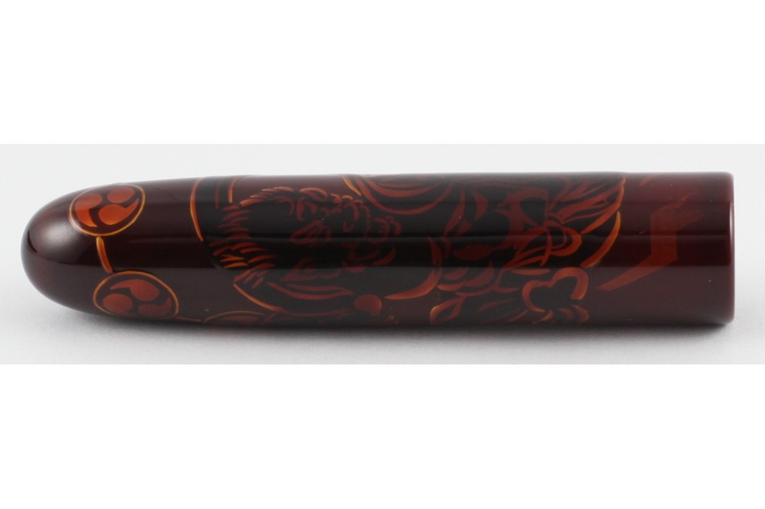 Nakaya Cigar Portable Tamesukashi Aka-Tame A Wind God and The Thunder God Fountain Pen