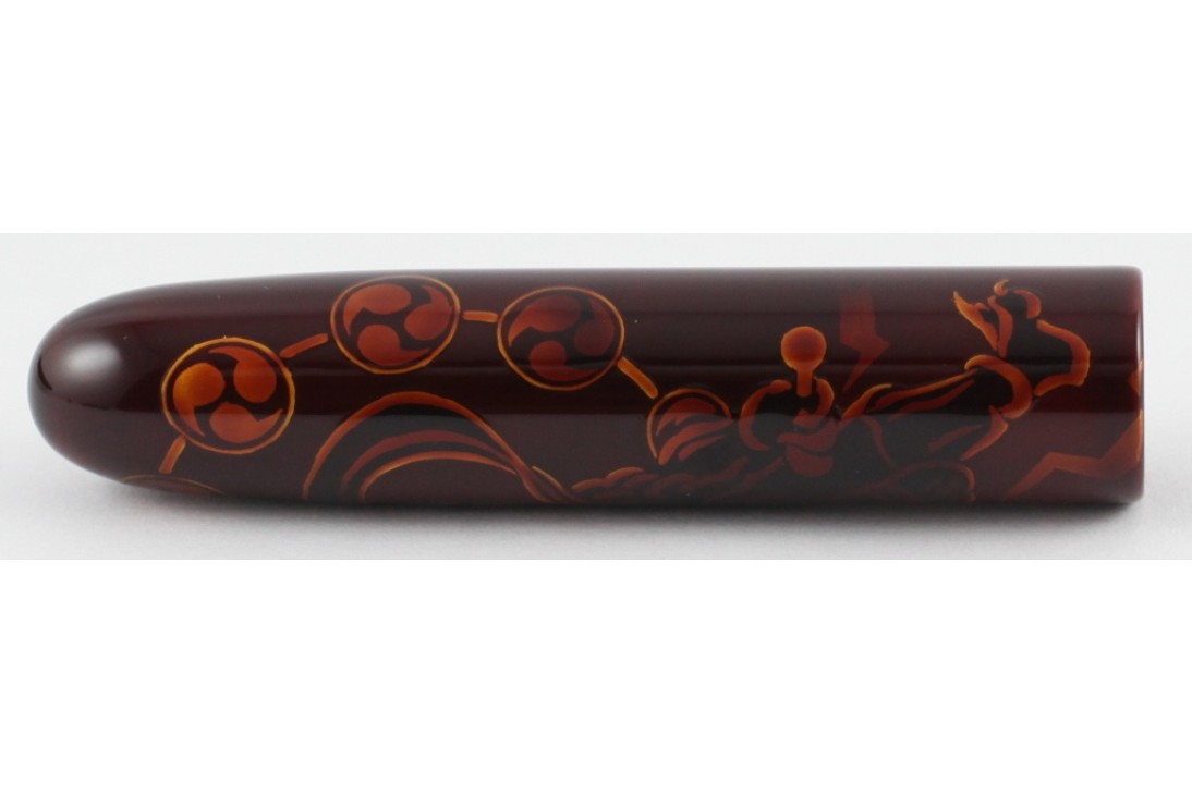 Nakaya Cigar Portable Tamesukashi Aka-Tame A Wind God and The Thunder God Fountain Pen