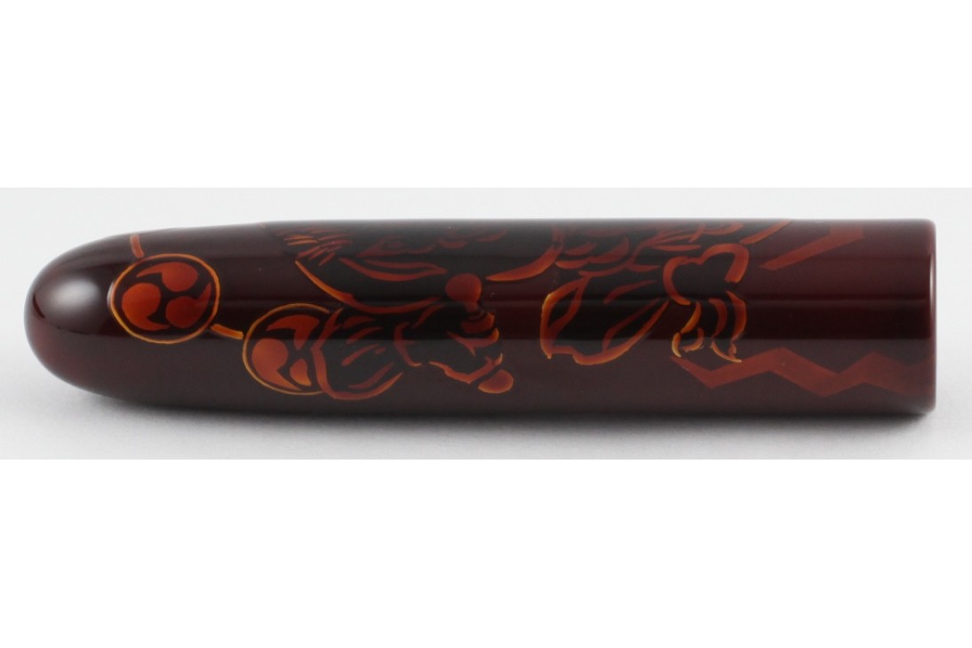 Nakaya Cigar Portable Tamesukashi Aka-Tame A Wind God and The Thunder God Fountain Pen