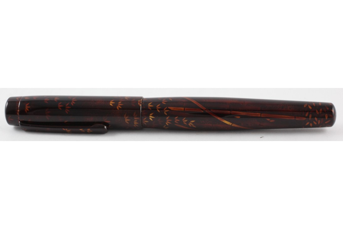 Nakaya Neo Standard Writer Two Layered Tame-Sukashi Bamboo Woods Fountain Pen with two-layered Clip