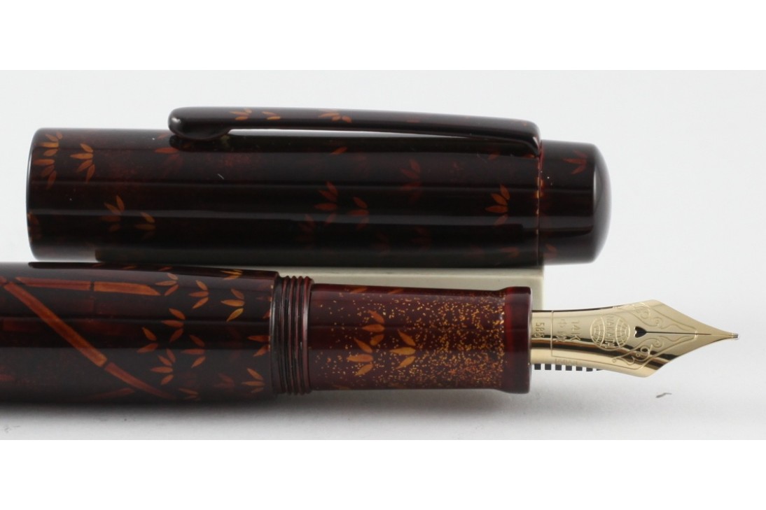 Nakaya Neo Standard Writer Two Layered Tame-Sukashi Bamboo Woods Fountain Pen with two-layered Clip