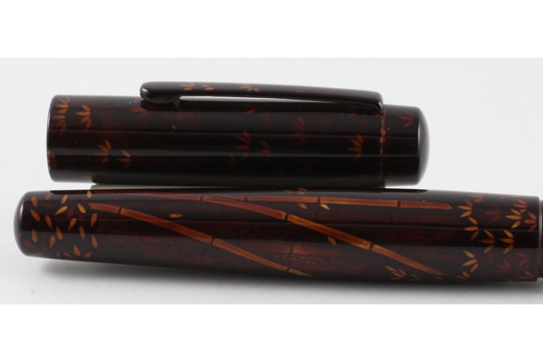 Nakaya Neo Standard Writer Two Layered Tame-Sukashi Bamboo Woods Fountain Pen with two-layered Clip