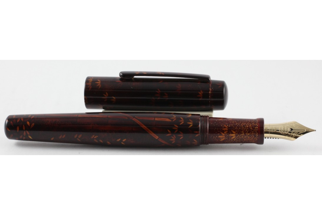 Nakaya Neo Standard Writer Two Layered Tame-Sukashi Bamboo Woods Fountain Pen with two-layered Clip