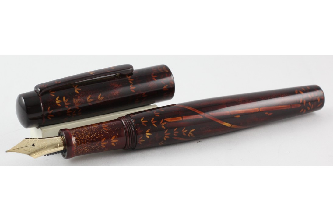 Nakaya Neo Standard Writer Two Layered Tame-Sukashi Bamboo Woods Fountain Pen with two-layered Clip