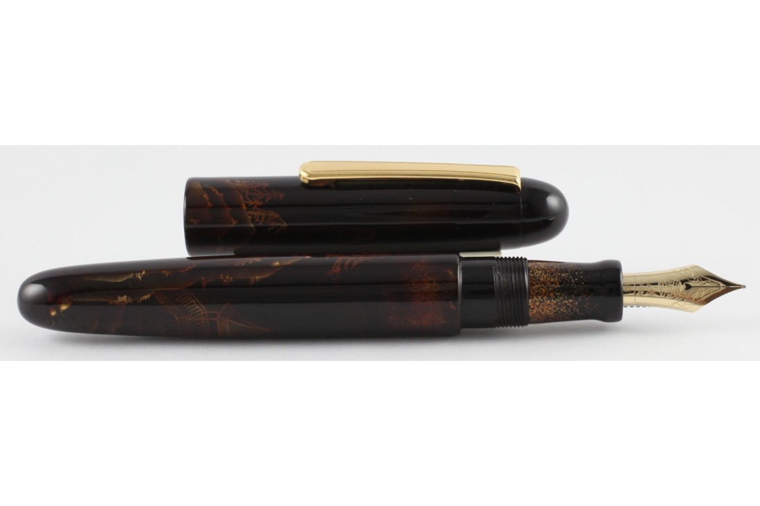 Nakaya Cigar Writer Portable Two Layers Tame Sukashi Tower Landscapes Fountain Pen