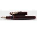 Nakaya Piccolo Long Writer Aka Tamenuri with Wisteria Stopper Fountain Pen