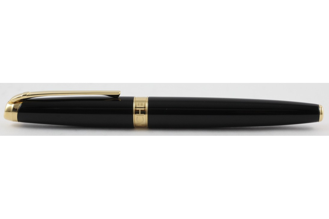 Caran d'Ache Leman Ebony Black with Gold Trim Roller Ball Pen