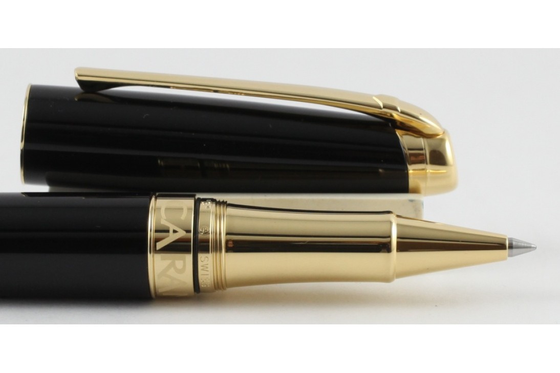 Caran d'Ache Leman Ebony Black with Gold Trim Roller Ball Pen