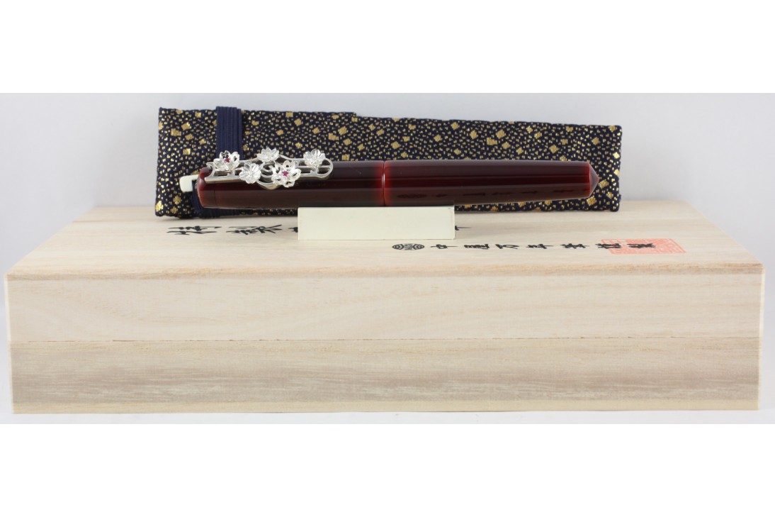 Nakaya Piccolo Writer Aka Tame Fountain Pen (Stopper Cherry Blossoms - Ruby)