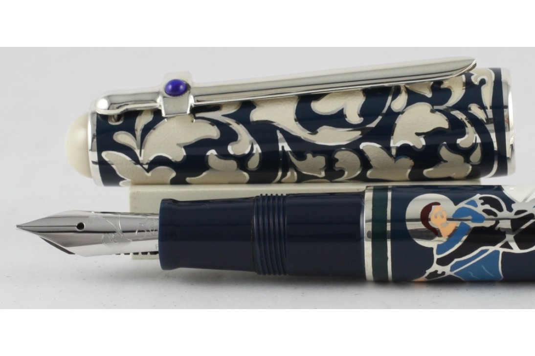 Omas Limited Edition St. George 10th Anniversary Blue Enamel Fountain Pen