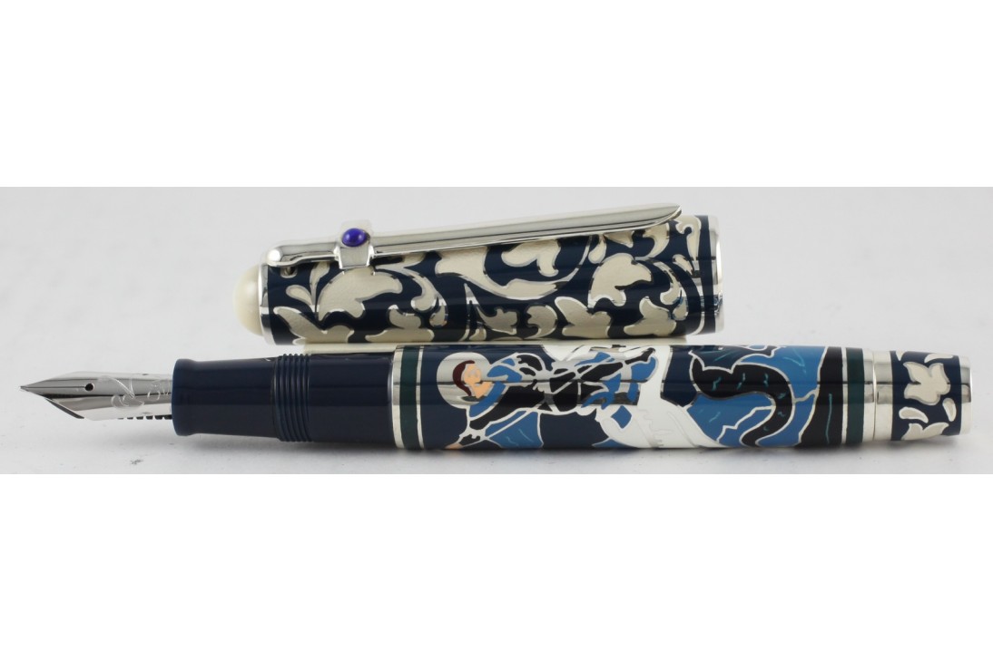 Omas Limited Edition St. George 10th Anniversary Blue Enamel Fountain Pen