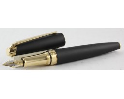 Caran d'Ache Leman Matte Black Gold Trim Fountain Pen
