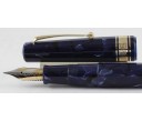 Omas Vintage Paragon Blue Royale Celluloid Gold Trim Fountain Pen