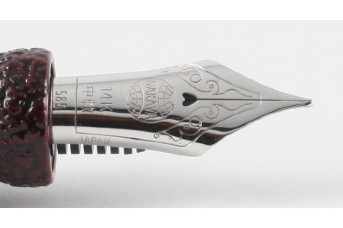 Nakaya Portable Writer  (Wisteria Stopper) Half Matte Ishime Kuro Tamenuri Fountain Pen