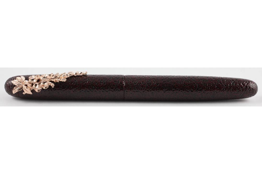 Nakaya Portable Writer  (Wisteria Stopper) Half Matte Ishime Kuro Tamenuri Fountain Pen