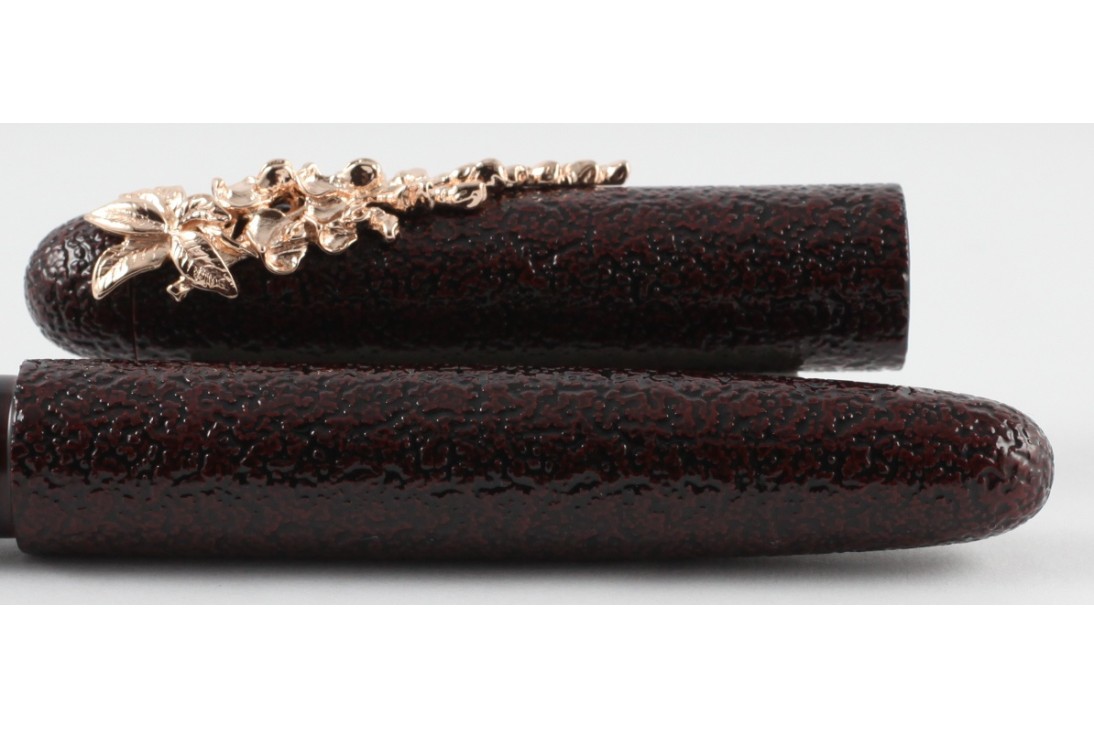 Nakaya Portable Writer  (Wisteria Stopper) Half Matte Ishime Kuro Tamenuri Fountain Pen