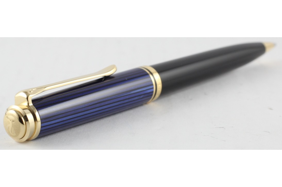 Pelikan Souveran K800 Blue and Black Ball Pen (New Logo)