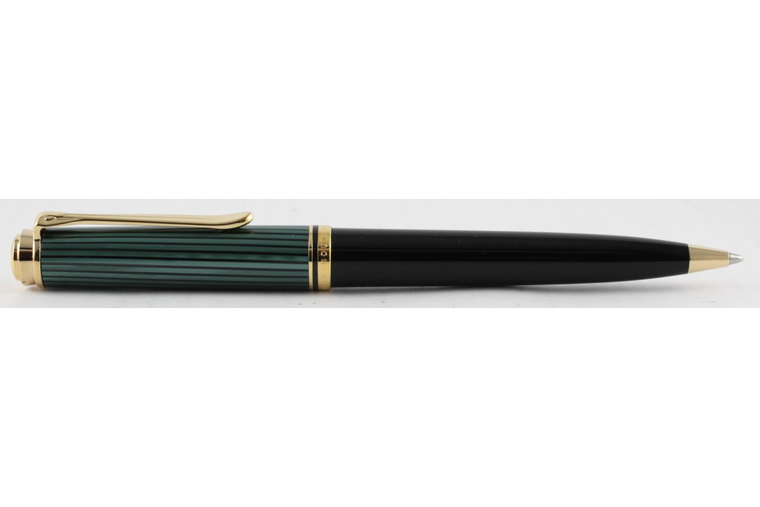 Pelikan Souveran K800 Green and Black Ball Pen (New Logo)