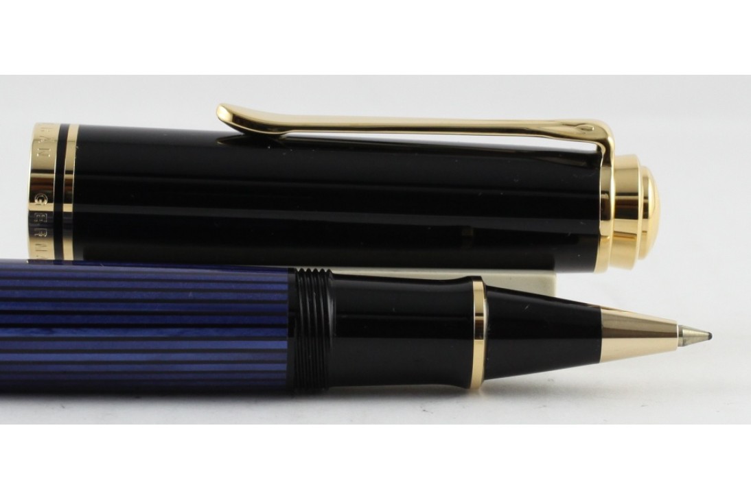 Pelikan Souveran R800 Blue and Black Roller Ball Pen (New Logo)