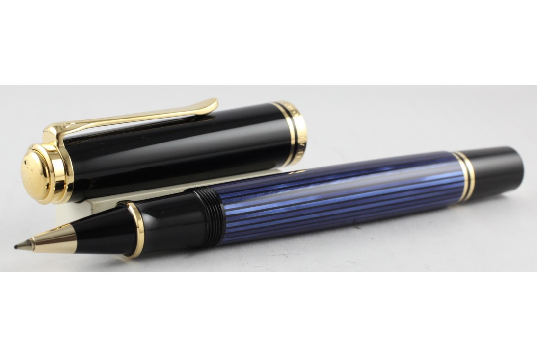 Pelikan Souveran R800 Blue and Black Roller Ball Pen (New Logo)