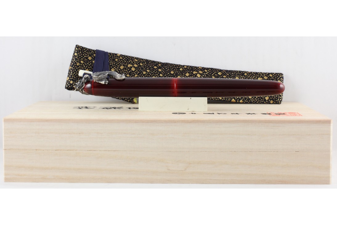 Nakaya Portable Writer Aka Tamenuri with Dragon 2 stopper Fountain Pen