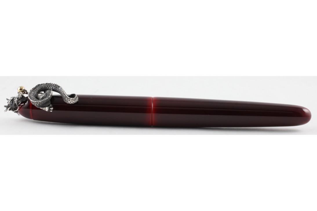Nakaya Portable Writer Aka Tamenuri with Dragon 2 stopper Fountain Pen