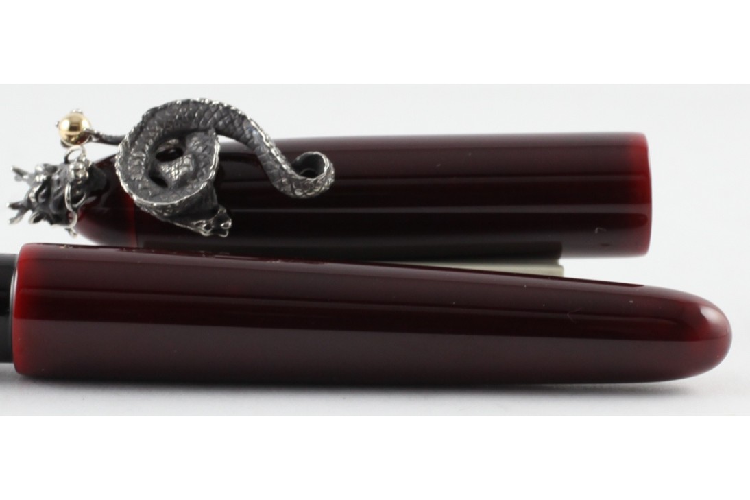 Nakaya Portable Writer Aka Tamenuri with Dragon 2 stopper Fountain Pen