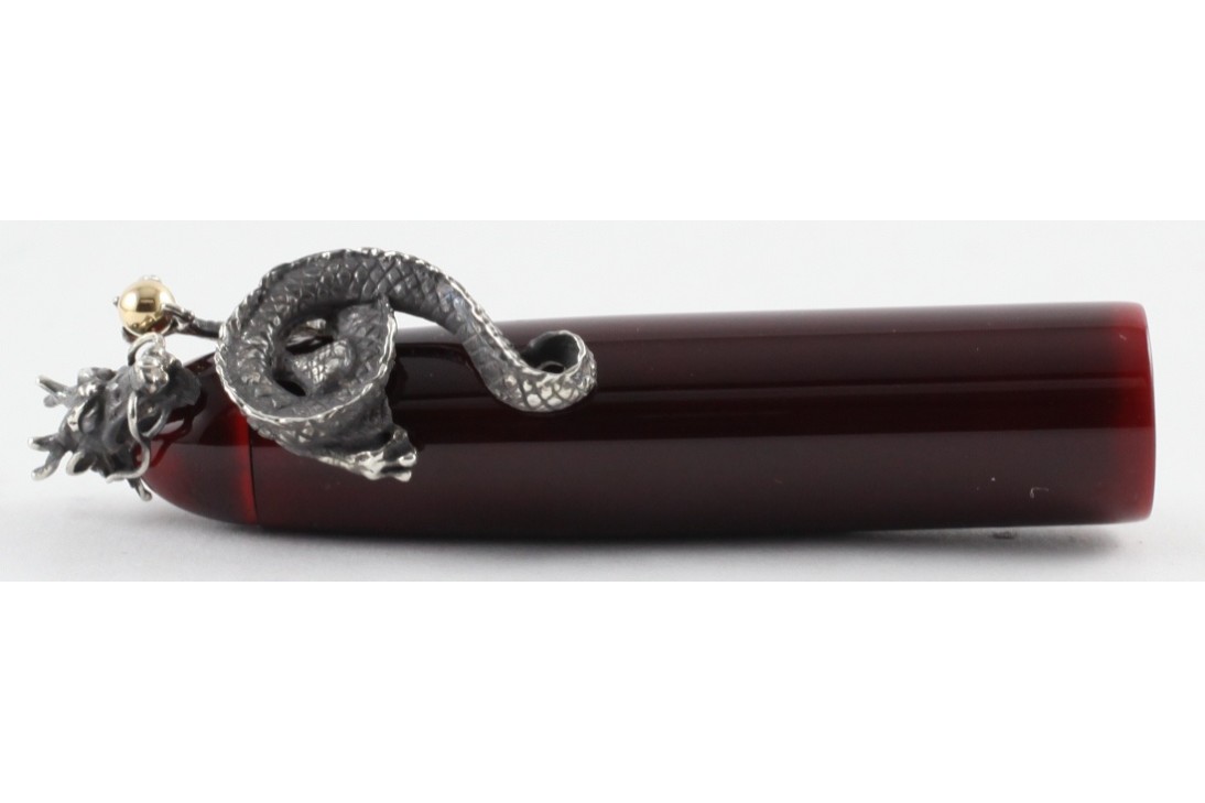 Nakaya Portable Writer Aka Tamenuri with Dragon 2 stopper Fountain Pen