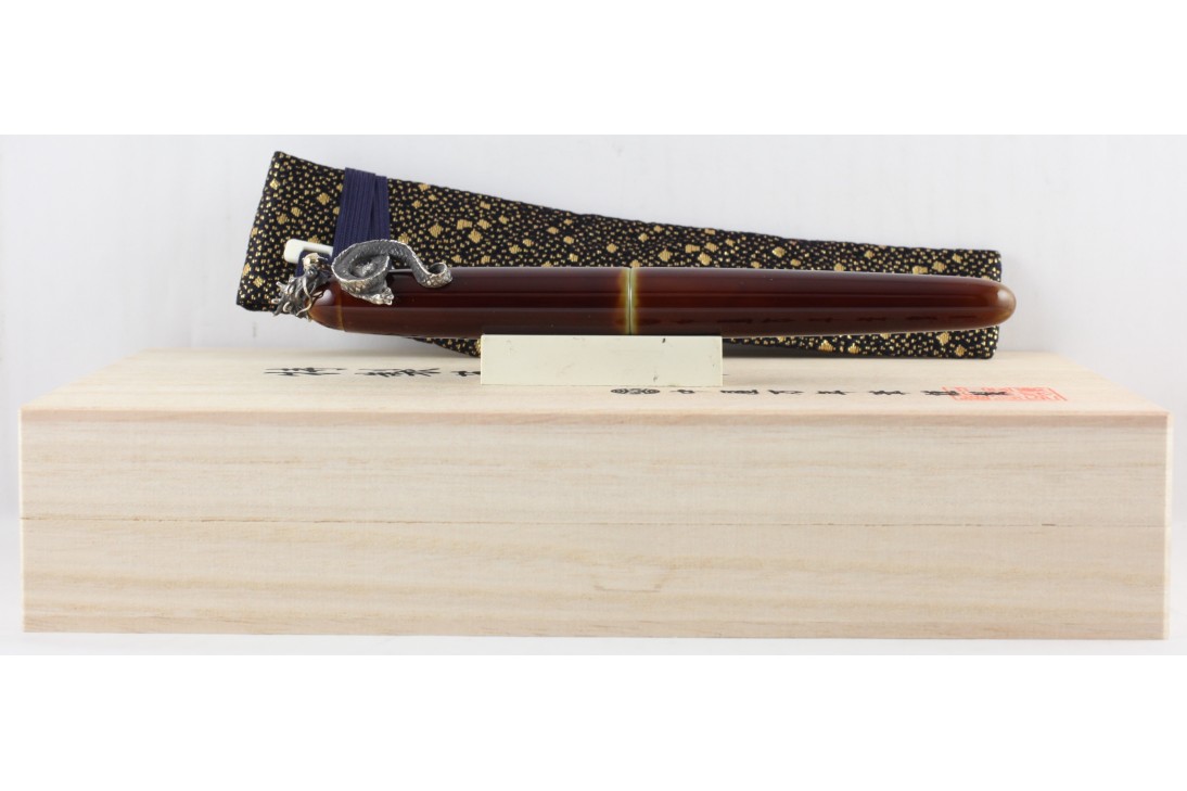 Nakaya Portable Writer Heki Tamenuri with Dragon 2 Stopper Fountain Pen