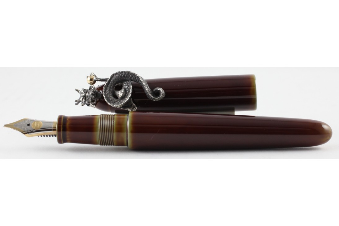 Nakaya Portable Writer Heki Tamenuri with Dragon 2 Stopper Fountain Pen