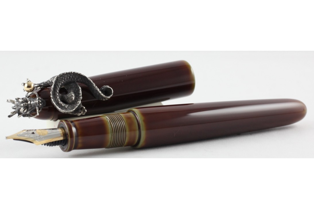 Nakaya Portable Writer Heki Tamenuri with Dragon 2 Stopper Fountain Pen