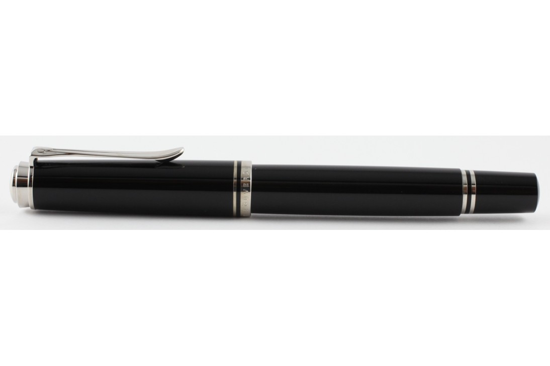 Pelikan Souveran M405 Black Silver Plated Trim Fountain Pen (New Logo)