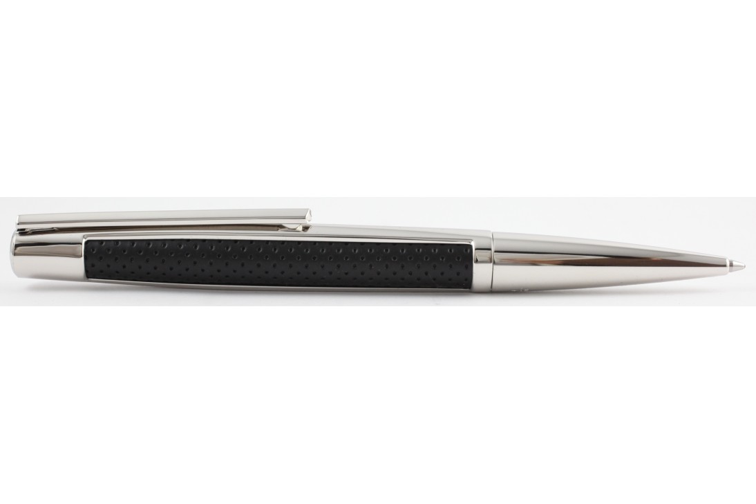 S.T. Dupont Defi Black Leather and Palladium Ball Pen
