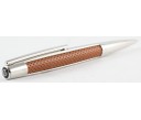 S.T. Dupont Defi Brown Leather and Palladium Ball Pen