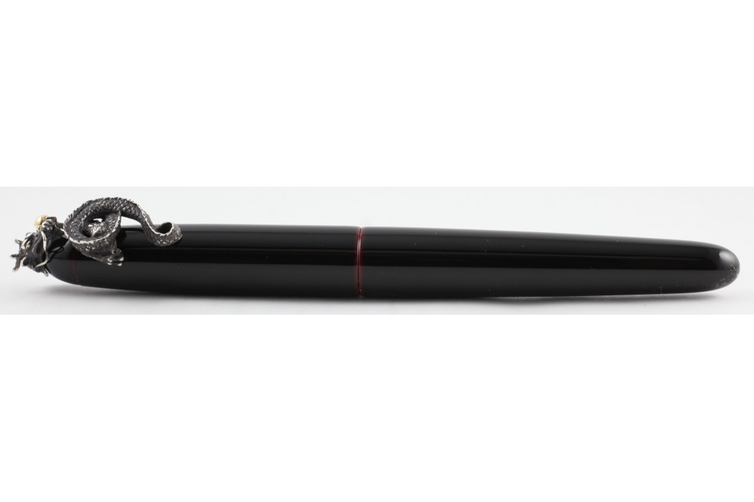 Nakaya Portable Writer Kuro Tamenuri with Dragon 2 Stopper Fountain Pen