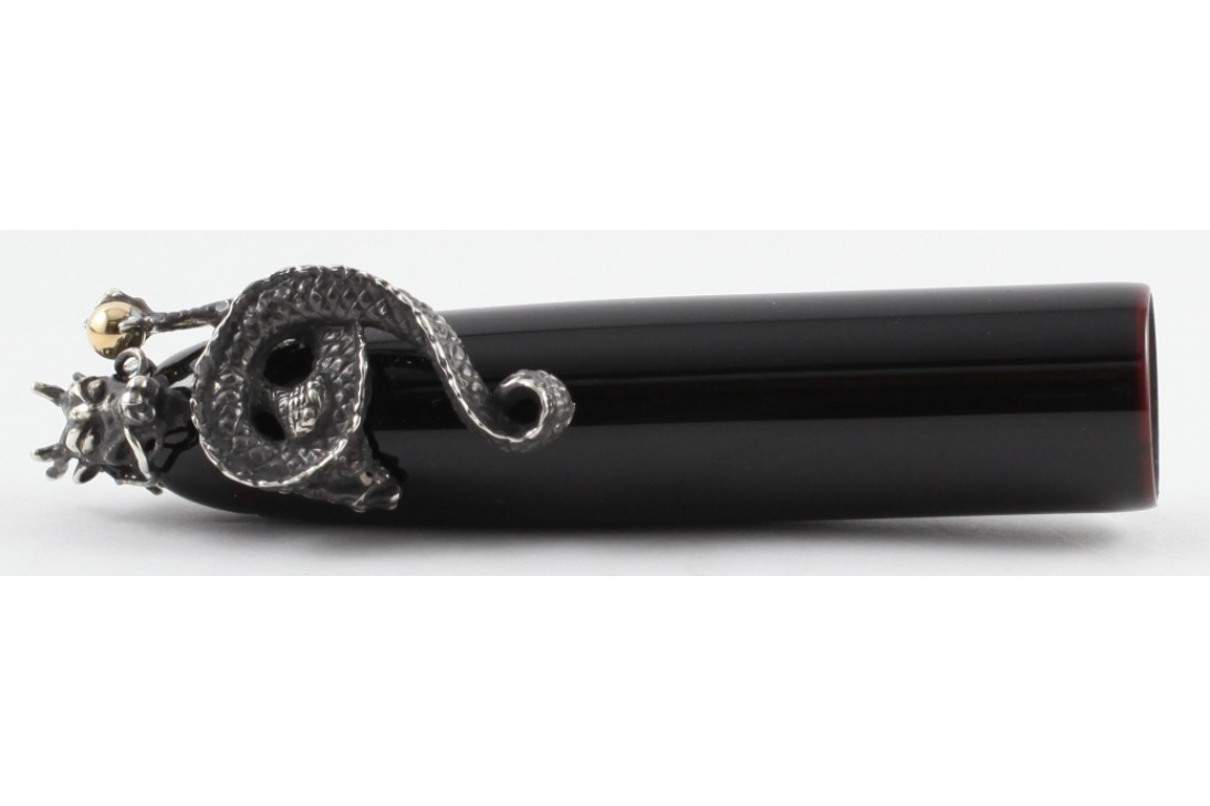 Nakaya Portable Writer Kuro Tamenuri with Dragon 2 Stopper Fountain Pen