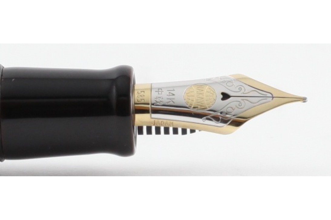 Nakaya Portable Writer Kuro Tamenuri with Dragon 2 Stopper Fountain Pen