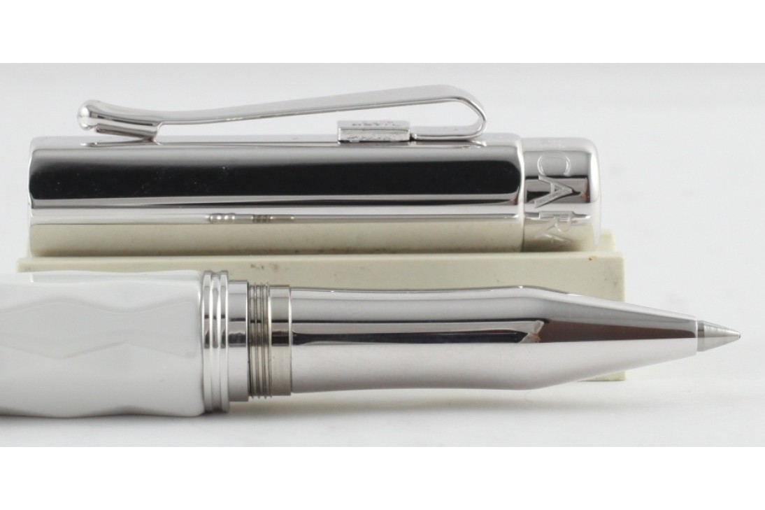 Caran d'Ache Varius Ceramic White Silver Plated Roller Ball Pen