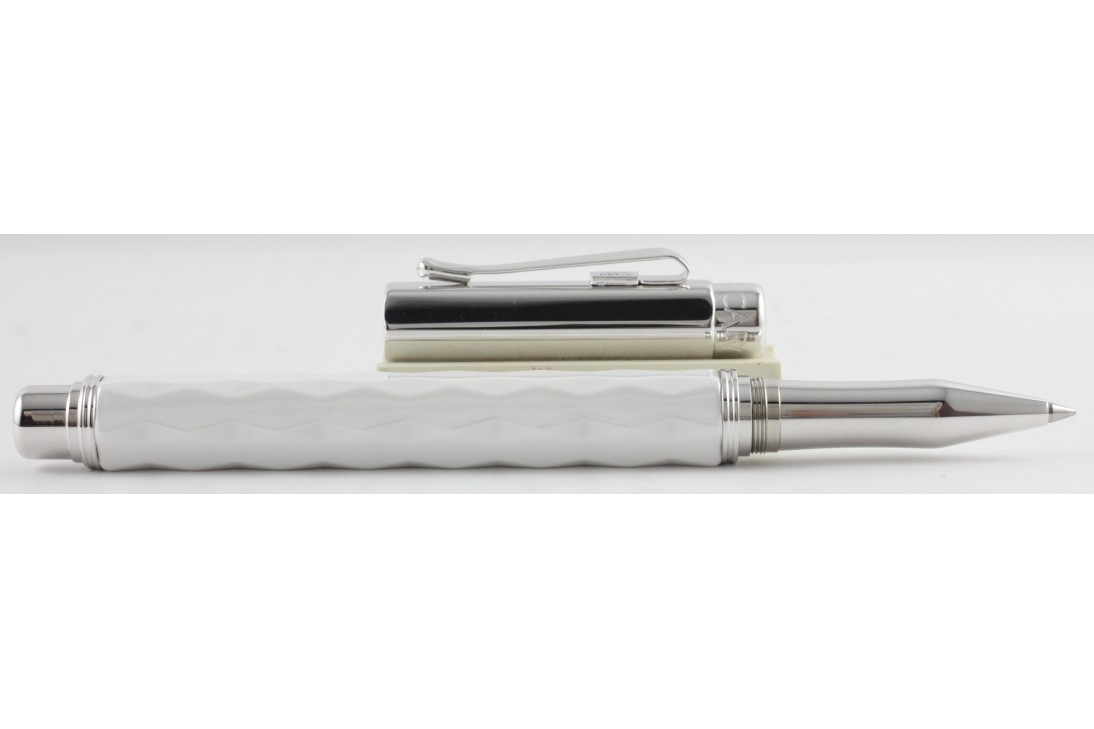 Caran d'Ache Varius Ceramic White Silver Plated Roller Ball Pen