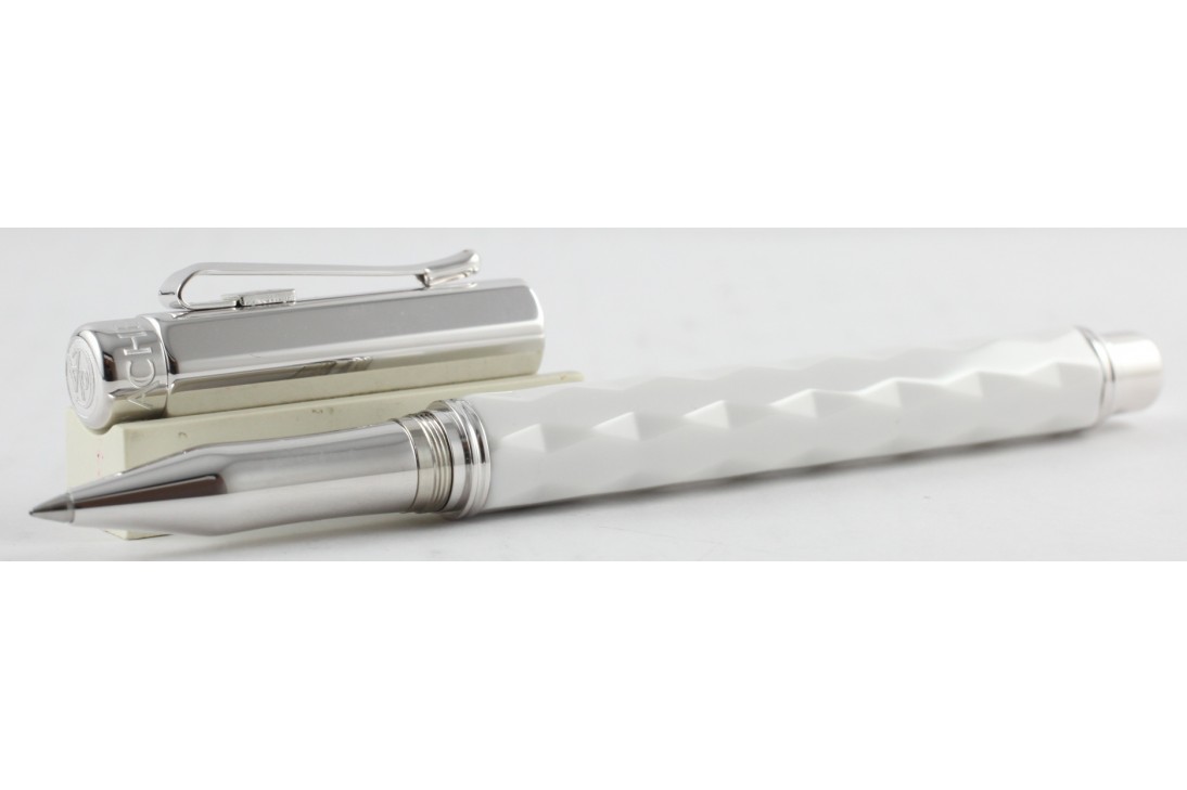 Caran d'Ache Varius Ceramic White Silver Plated Roller Ball Pen
