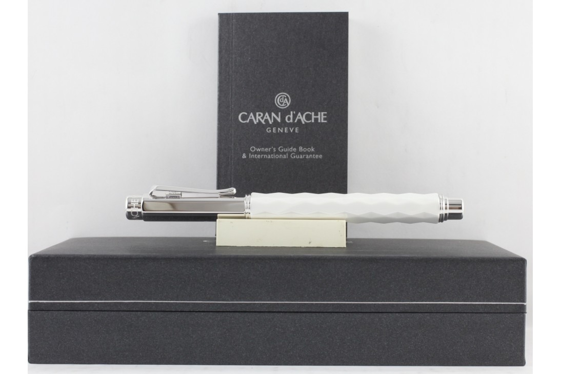 Caran d'Ache Varius Ceramic White Silver Plated Fountain Pen