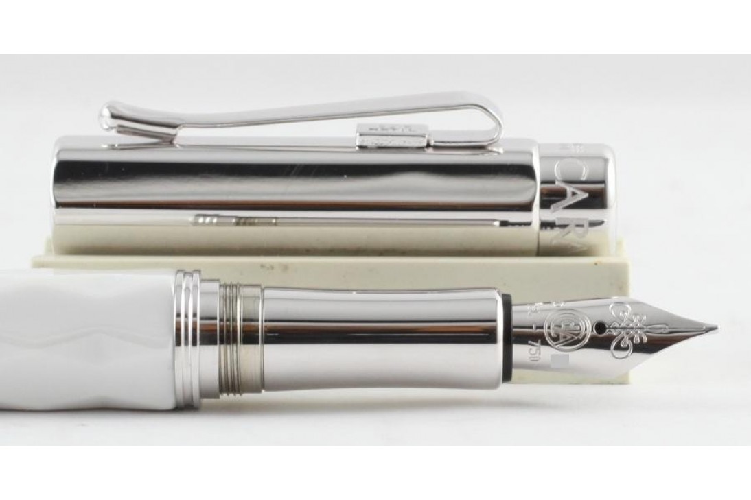 Caran d'Ache Varius Ceramic White Silver Plated Fountain Pen